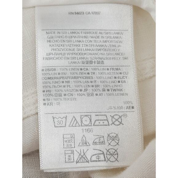 Banana Republic Off‎ White Linen Flat Front Straight Leg - Picture 12 of 16